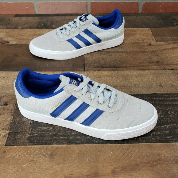 adidas busenitz vulc grey & dark blue suede shoes